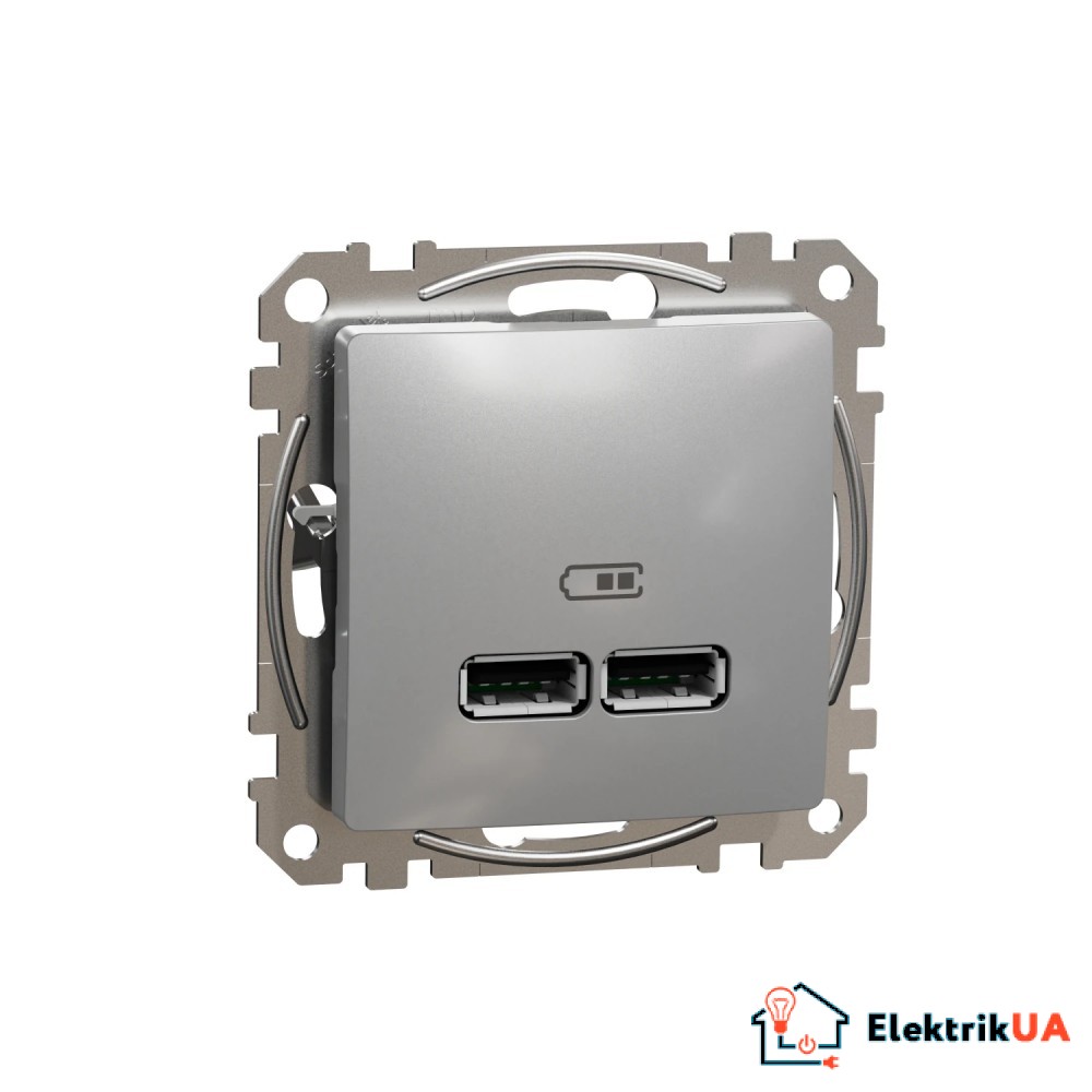 USB A+A розетка 2.1А Schneider Electric Sedna Design Алюміній SDD113401